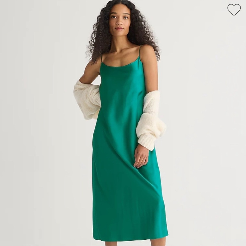 J. Crew Green Slip Dress 💚 size 6